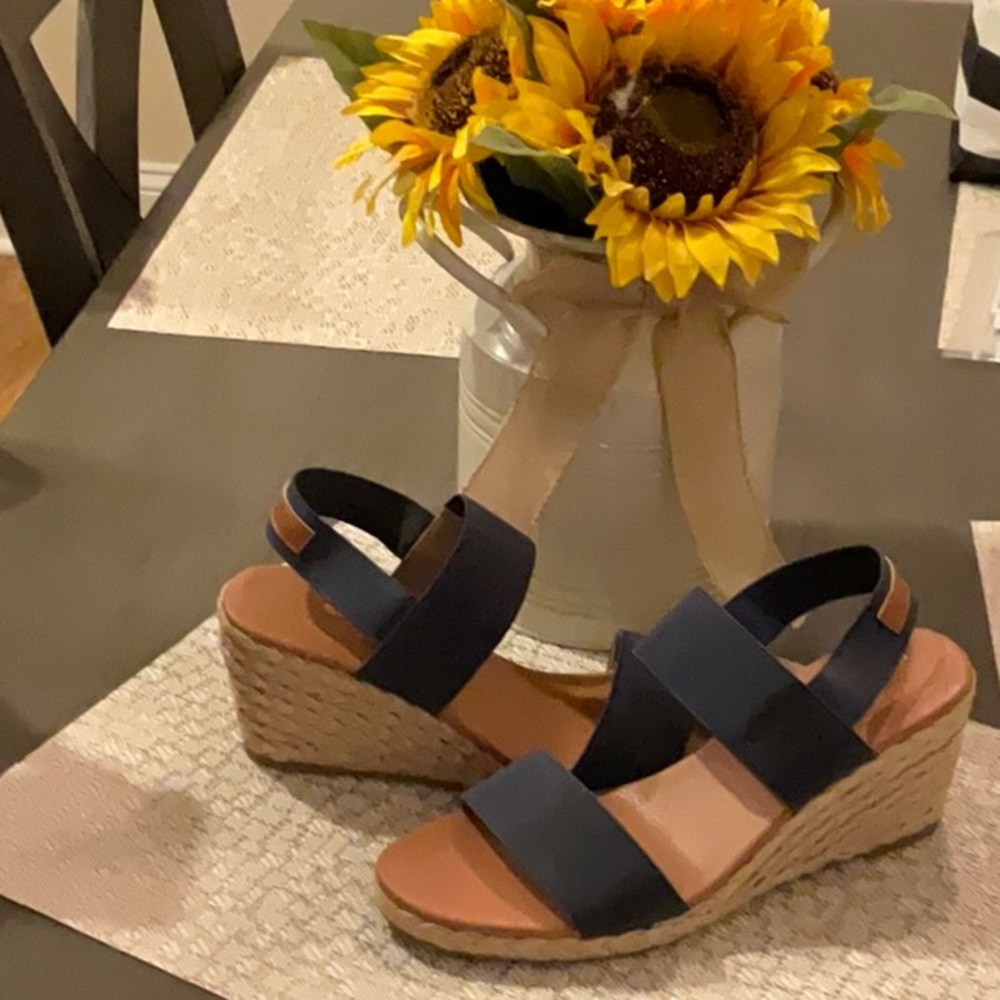 Women's Navy Wedge Sandals